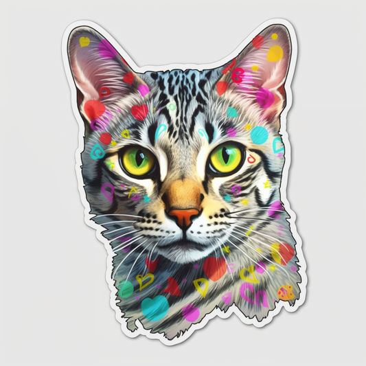 Egyptian Mau Cat Vinyl Decal Sticker for Car, Laptop, Tumbler and more # 007760
