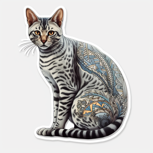 Egyptian Mau Cat Vinyl Decal Sticker for Car, Laptop, Tumbler and more # 007709