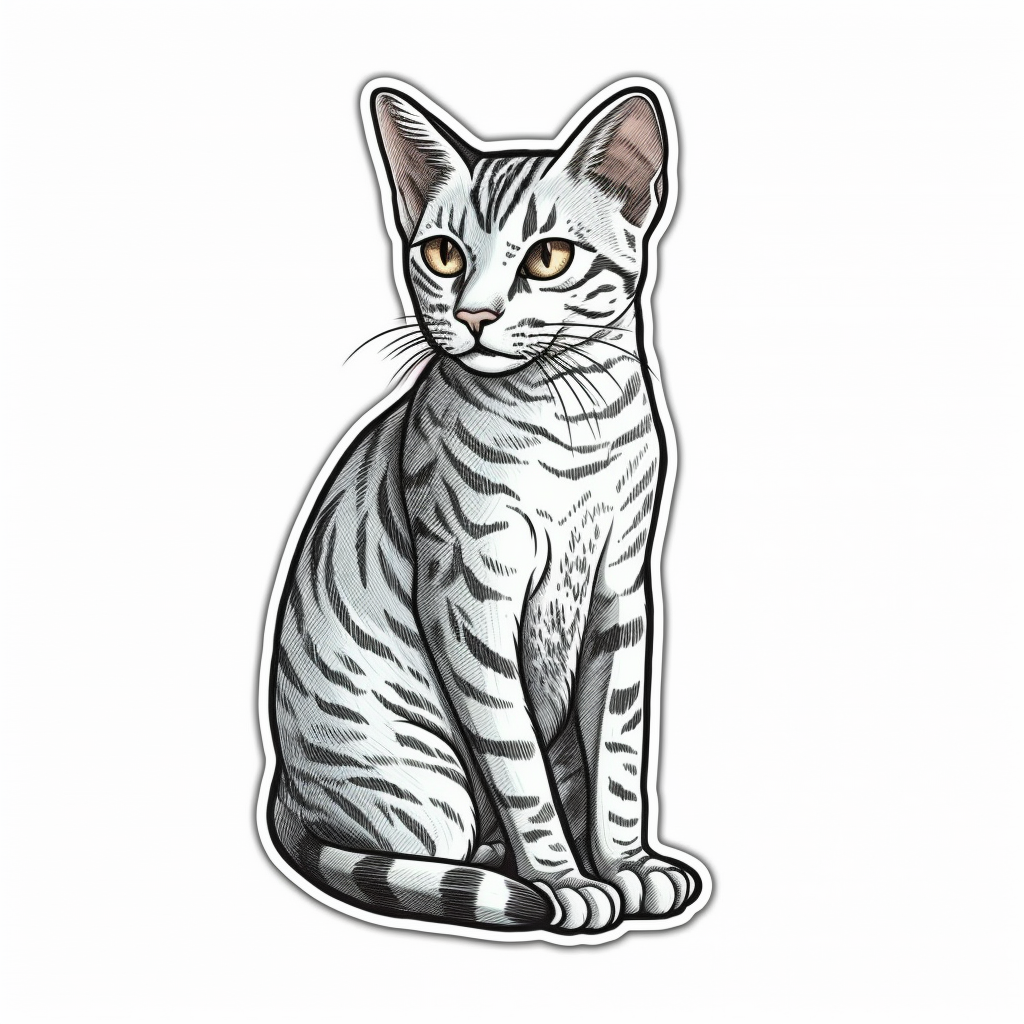 Egyptian Mau Cat Vinyl Decal Sticker for Car, Laptop, Tumbler and more # 007734