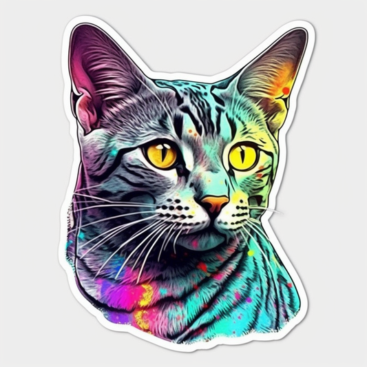 Egyptian Mau Cat Vinyl Decal Sticker for Car, Laptop, Tumbler and more # 007741