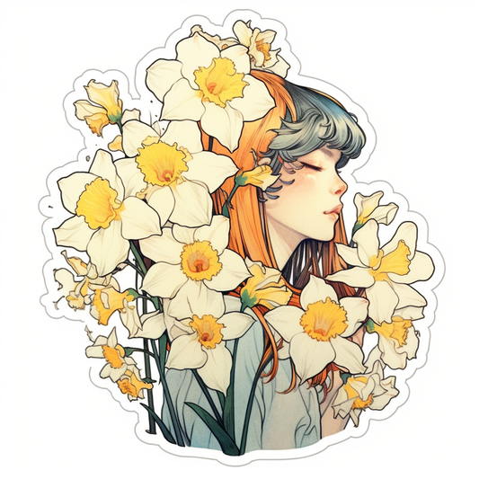 Daffodil Flower Vinyl Decal Sticker for Car, Laptop, Tumbler and more # 00586