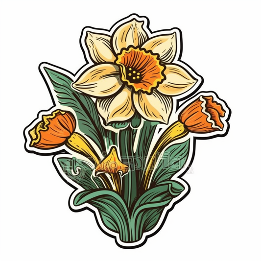 Daffodil Flower Vinyl Decal Sticker for Car, Laptop, Tumbler and more # 00577