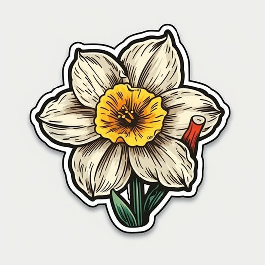 Daffodil Flower Vinyl Decal Sticker for Car, Laptop, Tumbler and more # 00564