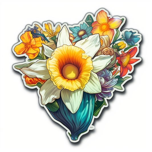 Daffodil Flower Vinyl Decal Sticker for Car, Laptop, Tumbler and more # 00566