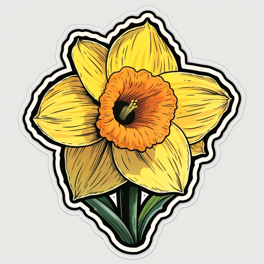 Daffodil Flower Vinyl Decal Sticker for Car, Laptop, Tumbler and more # 00581