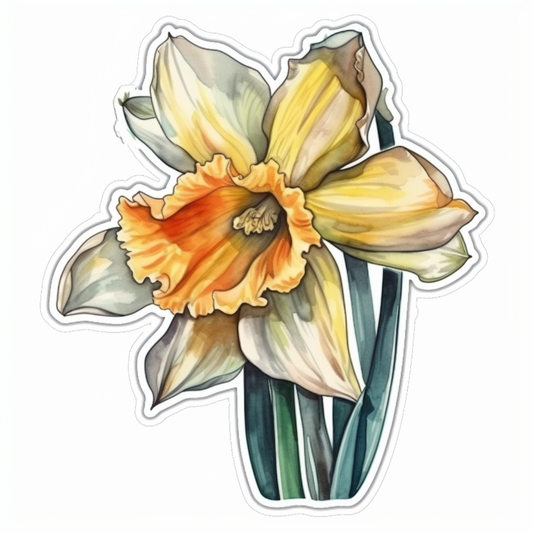 Daffodil Flower Vinyl Decal Sticker for Car, Laptop, Tumbler and more # 00582