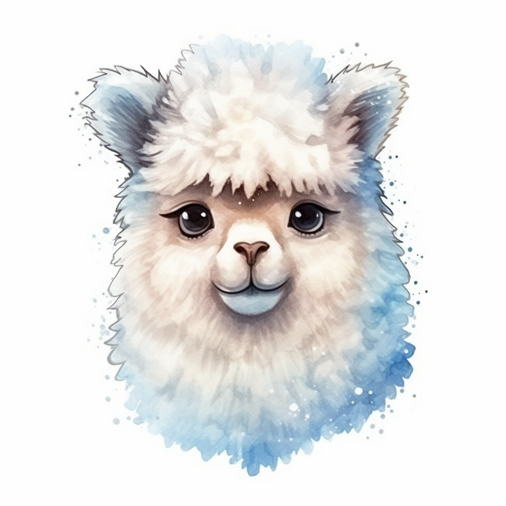 Fluffy alpaca with a soft coat and big eyes Vinyl Decal Sticker for Car, Laptop, Tumbler and more # 0011008