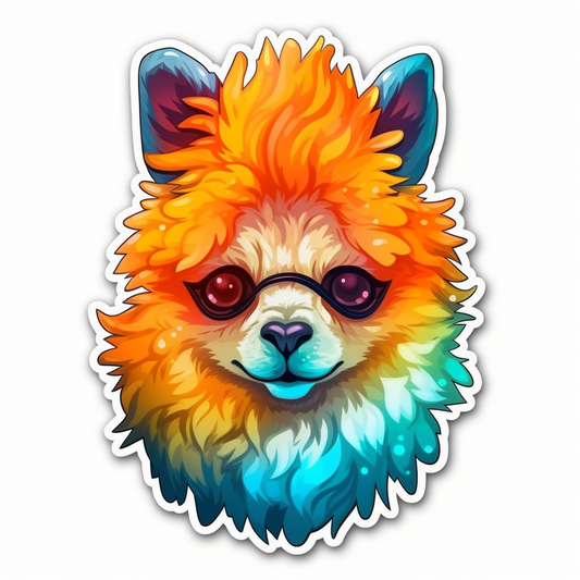 Fluffy alpaca with a soft coat and big eyes Vinyl Decal Sticker for Car, Laptop, Tumbler and more # 0011024