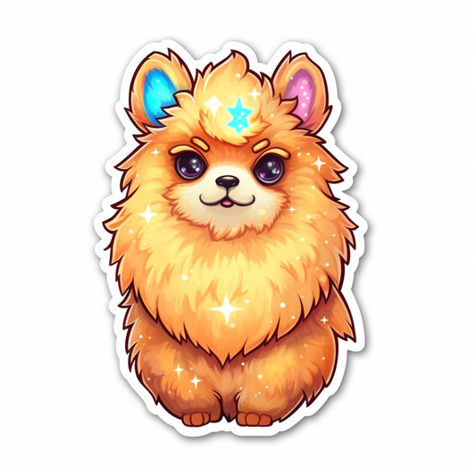 Fluffy alpaca with a soft coat and big eyes Vinyl Decal Sticker for Car, Laptop, Tumbler and more # 0011032