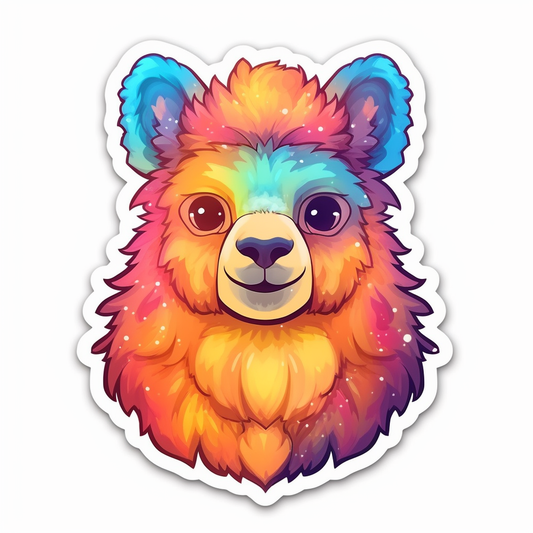 Fluffy alpaca with a soft coat and big eyes Vinyl Decal Sticker for Car, Laptop, Tumbler and more # 0011058