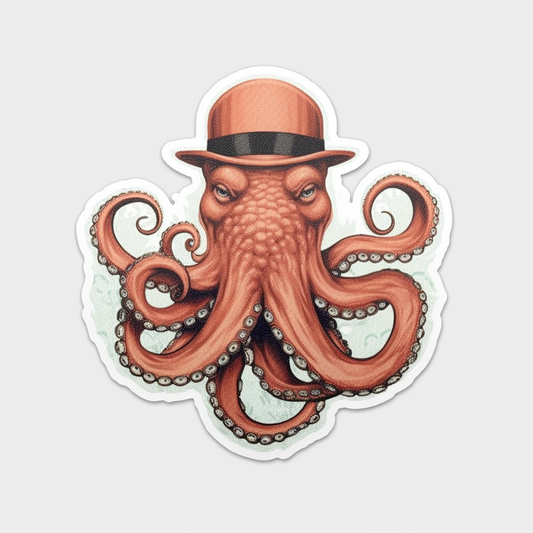 Friendly Octopus with wavy tentacles Vinyl Decal Sticker for Car, Laptop, Tumbler and more # 0011191