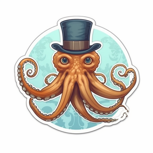 Friendly Octopus with wavy tentacles Vinyl Decal Sticker for Car, Laptop, Tumbler and more # 0011174