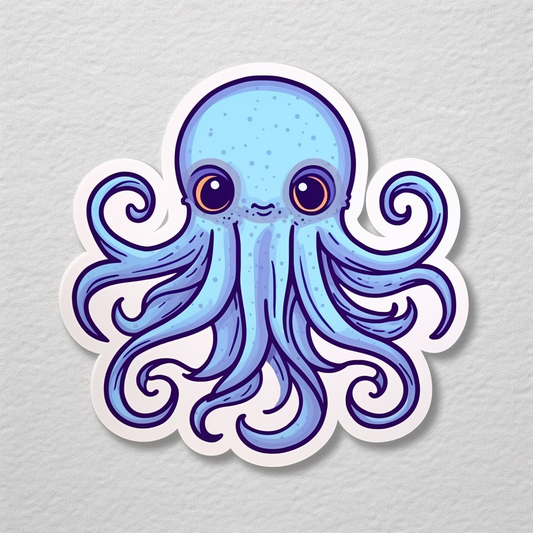 Friendly Octopus with wavy tentacles Vinyl Decal Sticker for Car, Laptop, Tumbler and more # 0011218