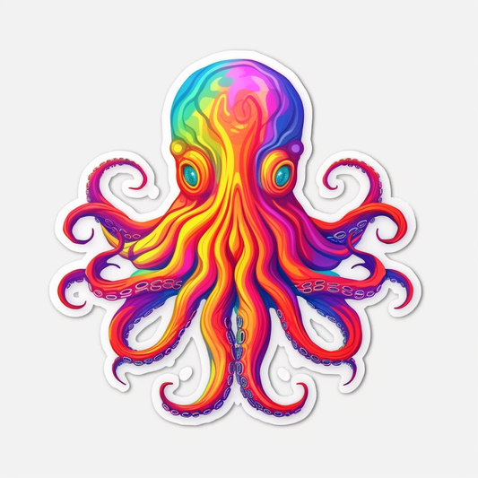 Friendly Octopus with wavy tentacles Vinyl Decal Sticker for Car, Laptop, Tumbler and more # 0011215