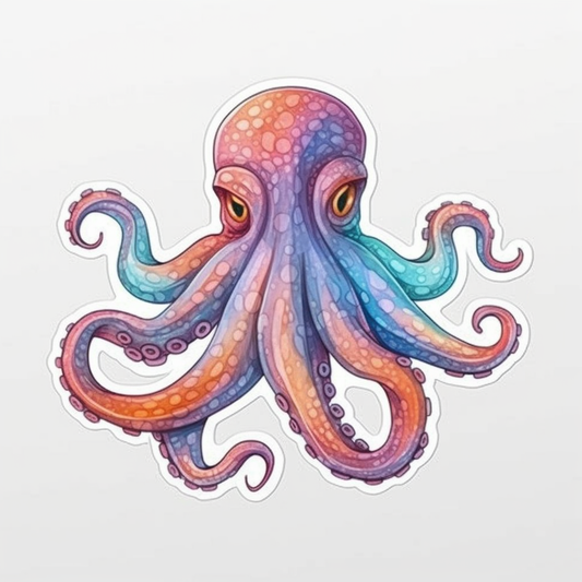 Friendly Octopus with wavy tentacles Vinyl Decal Sticker for Car, Laptop, Tumbler and more # 0011255