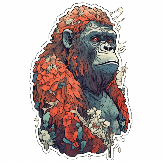 Gorilla Vinyl Decal Sticker for Car, Laptop, Tumbler and more # 00402