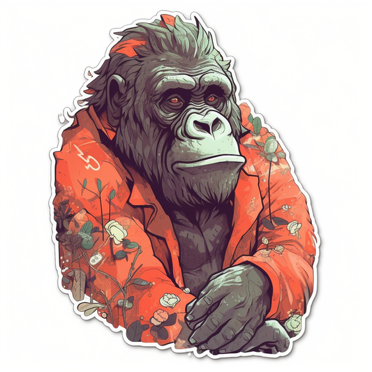 Gorilla Vinyl Decal Sticker for Car, Laptop, Tumbler and more # 00410