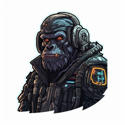 Gorilla Vinyl Decal Sticker for Car, Laptop, Tumbler and more # 00382