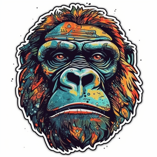 Gorilla Vinyl Decal Sticker for Car, Laptop, Tumbler and more # 00394