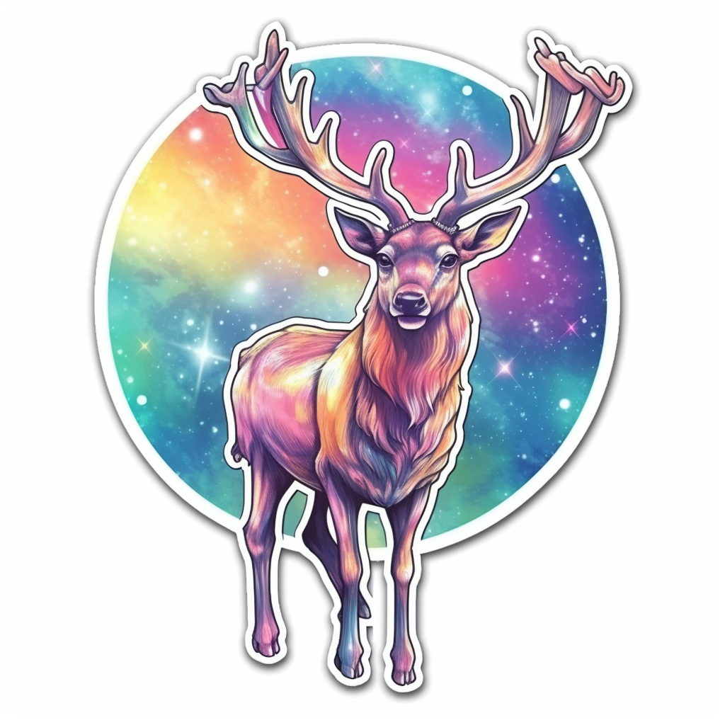 Graceful Deer with big antlers Vinyl Decal Sticker for Car, Laptop, Tumbler and more # 0011224
