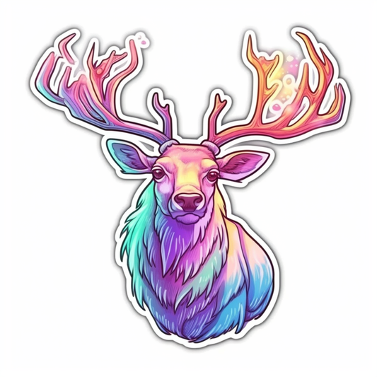Graceful Deer with big antlers Vinyl Decal Sticker for Car, Laptop, Tumbler and more # 0011267