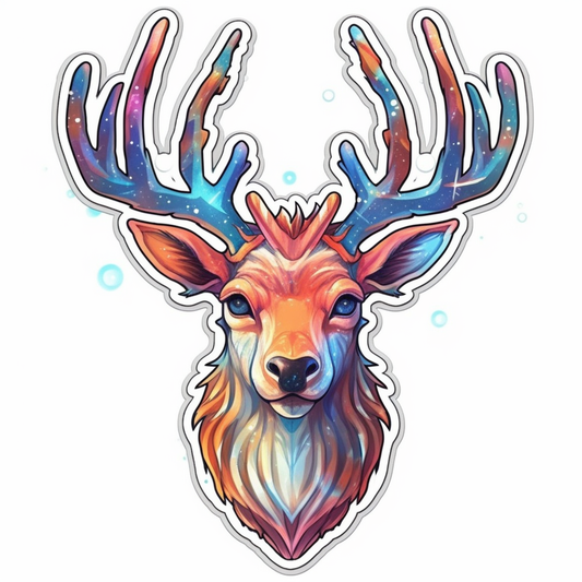 Graceful Deer with big antlers Vinyl Decal Sticker for Car, Laptop, Tumbler and more # 0011228