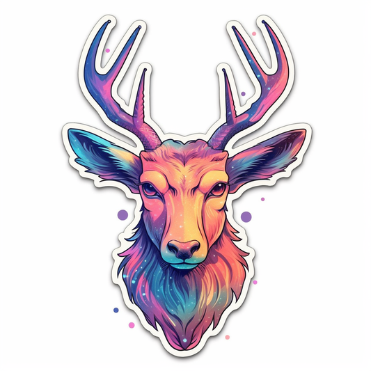 Graceful Deer with big antlers Vinyl Decal Sticker for Car, Laptop, Tumbler and more # 0011233
