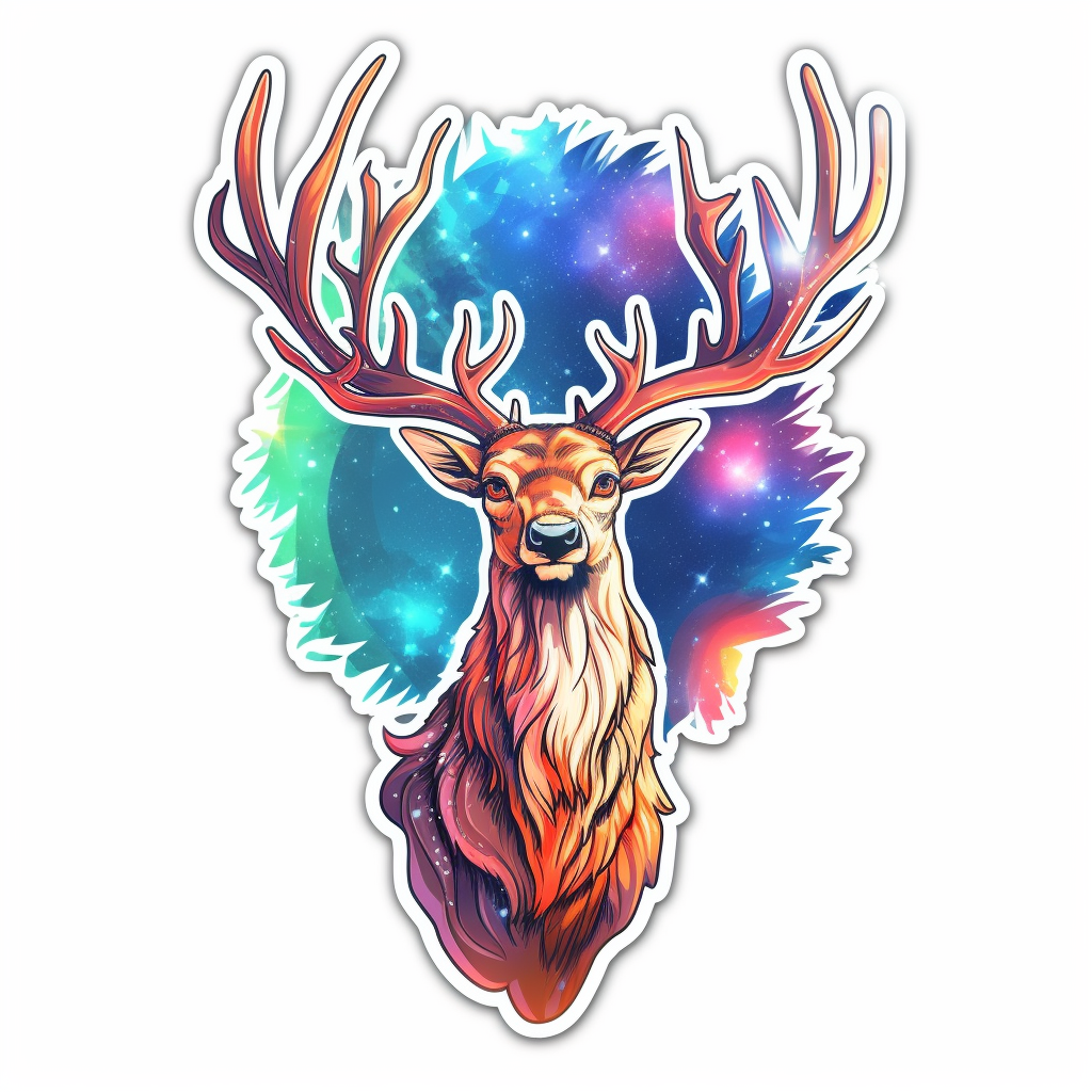Graceful Deer with big antlers Vinyl Decal Sticker for Car, Laptop, Tumbler and more # 0011230