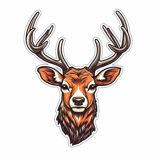 Graceful Deer with big antlers Vinyl Decal Sticker for Car, Laptop, Tumbler and more # 0011211