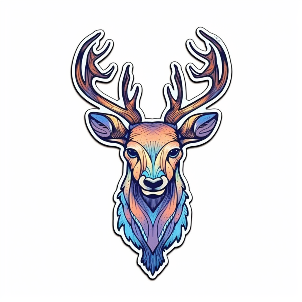 Graceful Deer with big antlers Vinyl Decal Sticker for Car, Laptop, Tumbler and more # 0011220