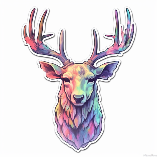Graceful Deer with big antlers Vinyl Decal Sticker for Car, Laptop, Tumbler and more # 0011227