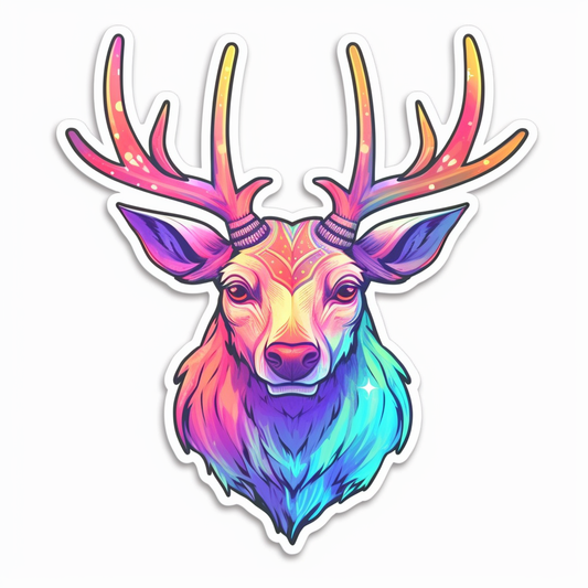 Graceful Deer with big antlers Vinyl Decal Sticker for Car, Laptop, Tumbler and more # 0011253