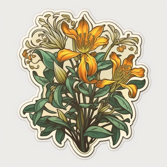 Honey Suckle Flower Vinyl Decal Sticker for Car, Laptop, Tumbler and more # 006286