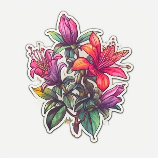 Honey Suckle Flower Vinyl Decal Sticker for Car, Laptop, Tumbler and more # 006290