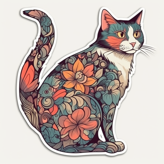 Japanese Bobtail Cat Vinyl Decal Sticker for Car, Laptop, Tumbler and more # 007582