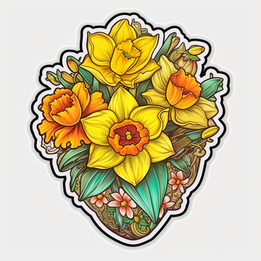 Jonquil Flower Vinyl Decal Sticker for Car, Laptop, Tumbler and more # 006289