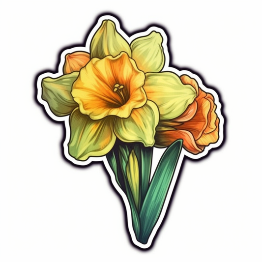 Jonquil Flower Vinyl Decal Sticker for Car, Laptop, Tumbler and more # 006300