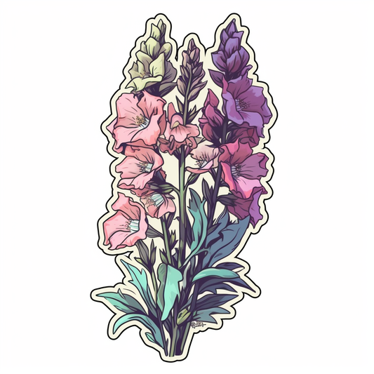 Larkspur Flower Vinyl Decal Sticker for Car, Laptop, Tumbler and more # 006190