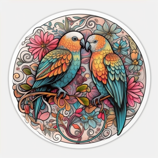 Love Bird Parrot Vinyl Decal Sticker for Car, Laptop, Tumbler and more # 003932