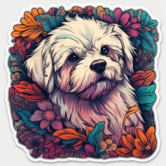 Maltese Dog Vinyl Decal Sticker for Car, Laptop, Tumbler and more # 007009
