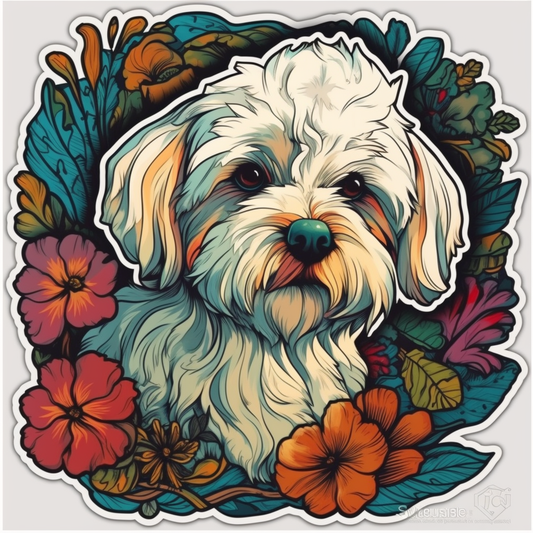 Maltese Dog Vinyl Decal Sticker for Car, Laptop, Tumbler and more # 007016