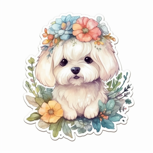 Maltese Dog Vinyl Decal Sticker for Car, Laptop, Tumbler and more # 007029