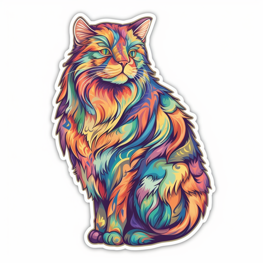 Norwegian Forest Cat Vinyl Decal Sticker for Car, Laptop, Tumbler and more # 007978