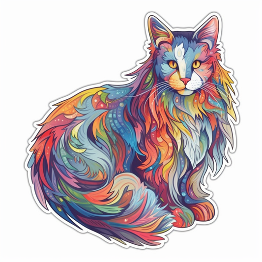 Norwegian Forest Cat Vinyl Decal Sticker for Car, Laptop, Tumbler and more # 007974