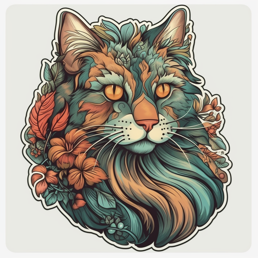 Norwegian Forest Cat Vinyl Decal Sticker for Car, Laptop, Tumbler and more # 007992
