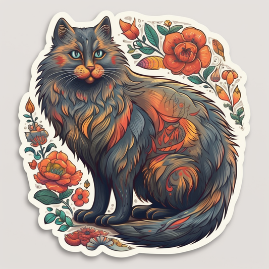 Norwegian Forest Cat Vinyl Decal Sticker for Car, Laptop, Tumbler and more # 007989