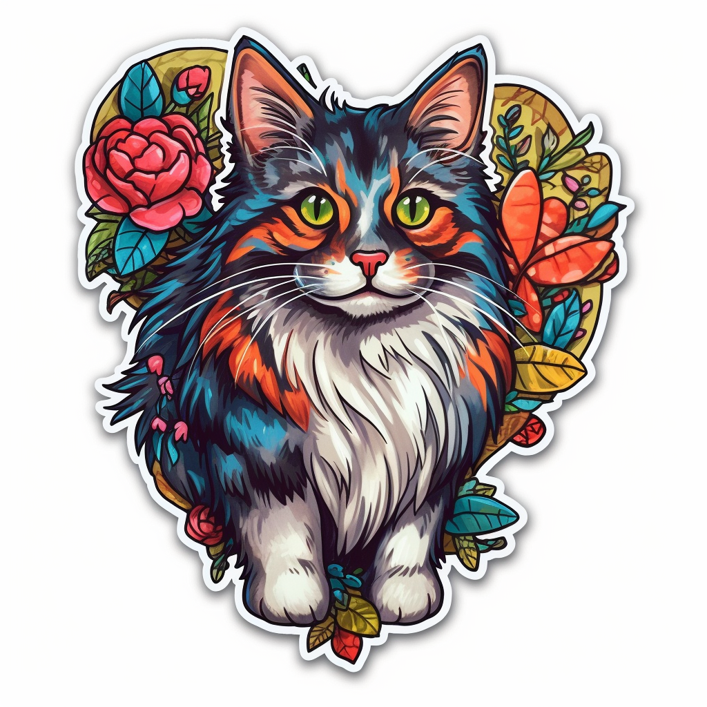 Norwegian Forest Cat Vinyl Decal Sticker for Car, Laptop, Tumbler and more # 008017