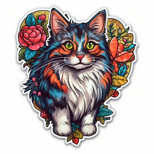 Norwegian Forest Cat Vinyl Decal Sticker for Car, Laptop, Tumbler and more # 008017