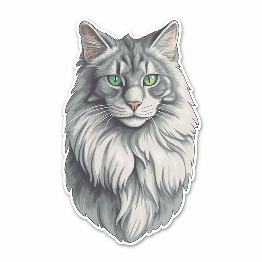 Norwegian Forest Cat Vinyl Decal Sticker for Car, Laptop, Tumbler and more # 007985