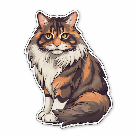 Norwegian Forest Cat Vinyl Decal Sticker for Car, Laptop, Tumbler and more # 007969